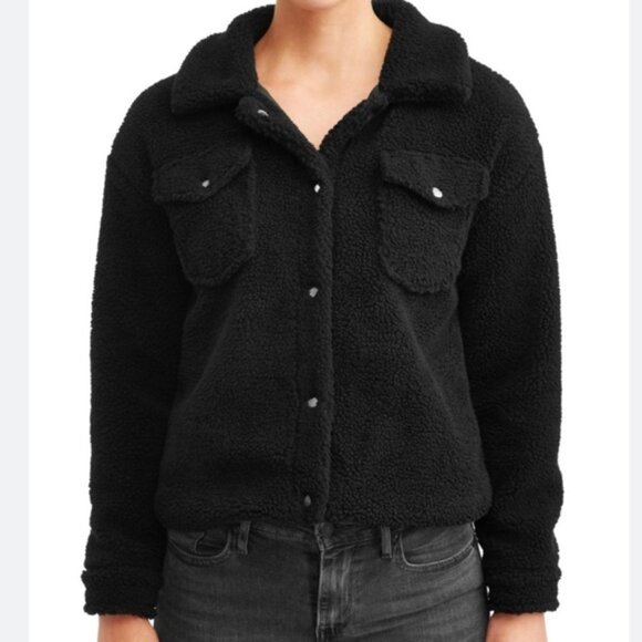 New Elliott & Vine Black Sherpa Teddy Bear Jacket- Size 2X plus size (bin 2H) - Picture 1 of 6